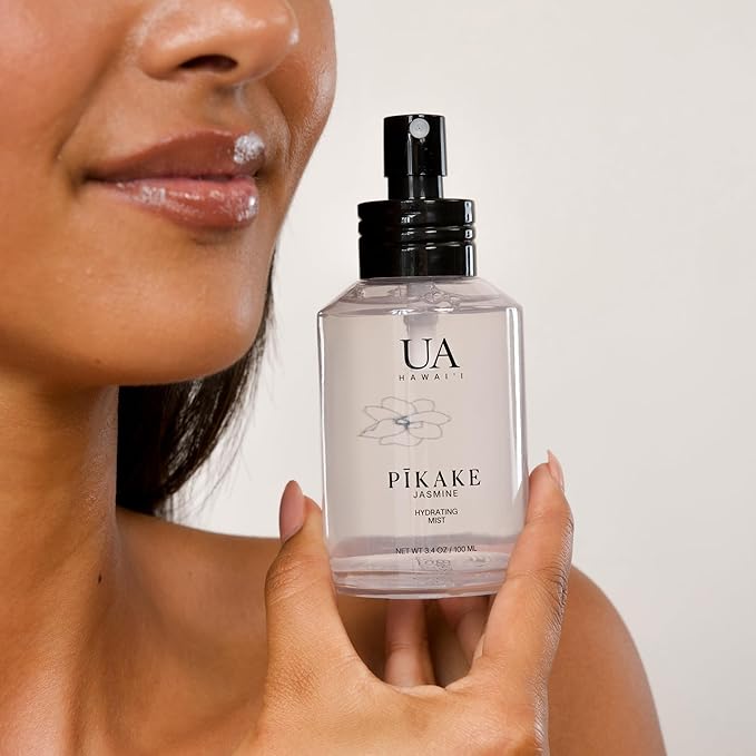 Pikake Body and Hair Mist from Hawaii, Hair Perfume for a Light, Hydrating Refresh, Body Mist for Women and Men, Alcohol-Free, With Moisturizing Hyaluronic Acid & Glycerin, Glass Bottle, 3.4 oz
