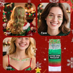 MEICOLY Christmas Face Glitter Stick,Hair Glitter for Women,Waterproof Sparkle Makeup Stocking Stuffers,Red Silver Green Body Glitter for Party Rave Costume Accessories