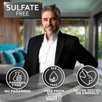 Mens Shampoo and Conditioner Set - Sulfate Free and Clarifying - For Men with Oily to Normal Hair - Moisturizing and Thickening - Biotin, Keratin, Tea Tree Oil, Caffeine and Peppermint for Dandruff