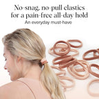 Kitsch Hair Ties No Damage - Strong, Stretchy & Snag-Free Hair Bands | Soft Nylon Ponytail Holders, Stylish Elastics for Everyday Hairstyles | Ideal Gifts for Women - Blush, 20pcs
