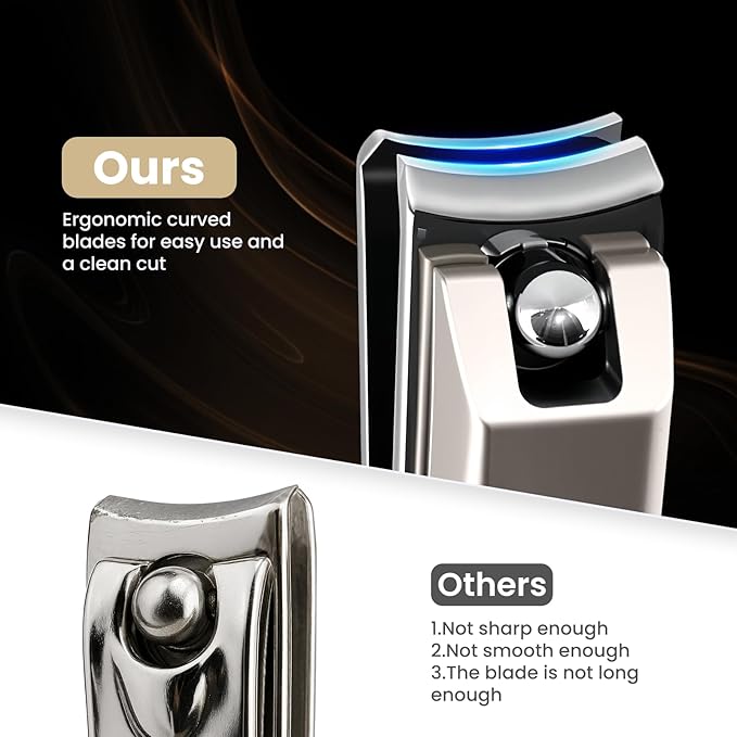 2 Pack Nail Clippers Set - Stainless Steel Fingernail & Toenail Clippers, Sharp Nail Trimmers for Men Women Adult