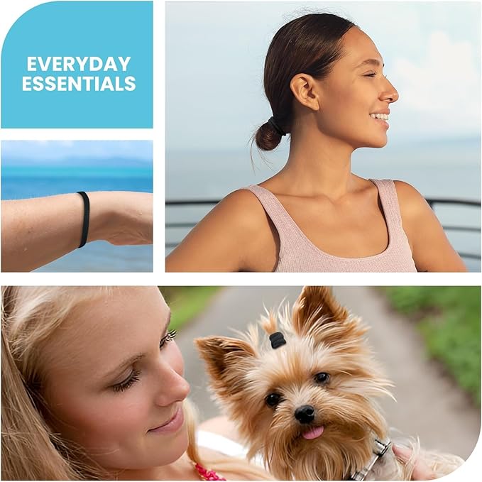 HOYOLS Seamless Hair Ties, Soft Cloth Fabric Black Bands, Large Ponytail Holder for Scrunchies Headbands Accessories for Women Girl 100 Pcs 1.6 Inch