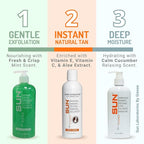 Sun Laboratories By Giesee Self Tanning Lotion, Tan Extender and Body Scrub - Very Dark Sunless Tanner for Natural Face & Body Self Tan - Gradual Self Tanning Lotion for Instant Sunless Glow