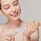 3 Pcs Stainless Steel Nail Files Kit with Leather Case, Double Sided Metal Nail Files with Anti-Slip Handle for Women and Men, Metal File Buffer Manicure Pedicure Tools for Fingernail Toenail(Brown)