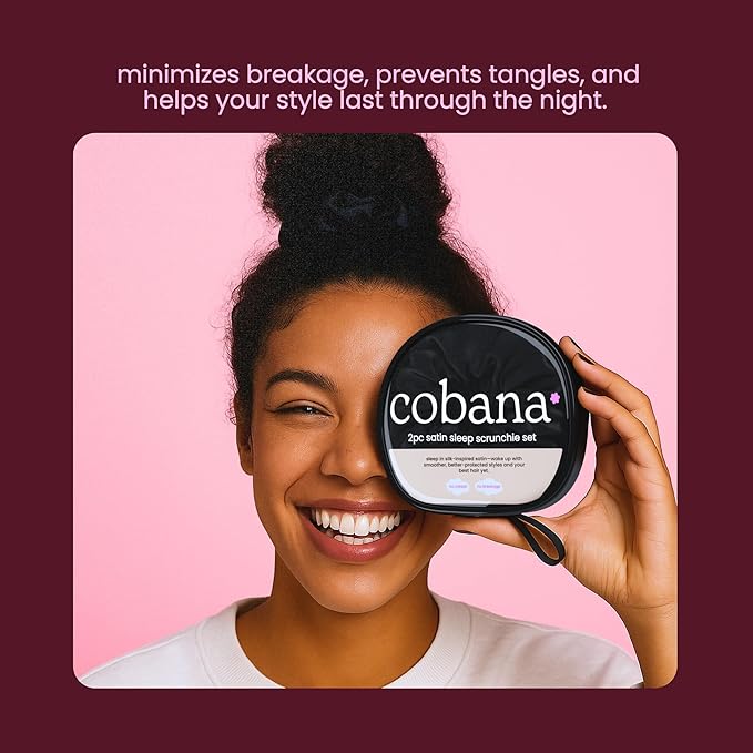 Cobana Satin Sleep Scrunchie Gift Set – No-Damage Silk Hair Ties for Crease-Free Styling – Soft, Gentle Hair Accessories in Travel Pouch – Ideal for Women, Teens, Self-Care & Holiday Gifting