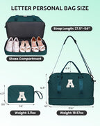 Gifts for Teenage Girls-Initial Travel Bag with Shoe Compartment, Personalized Weekender Bag, Monogram Overnight Bag for Women, Letter Travel Bag with Makeup Bag Graduation Gifts (Letter Y)
