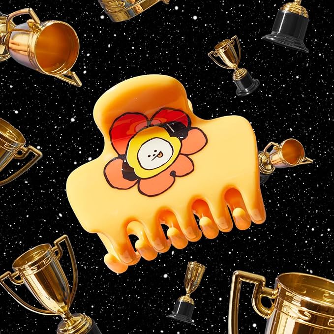 Kitsch BT21 Recycled Plastic Puffy Medium Hair Clips for Women, Medium Claw Clip for Thin & Thick Hair | Ideal Gifts for Women - CHIMMY, 1pc