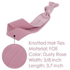 MEEDEE 100 Pack Dusty Rose Color Hair Ties For Women No Crease Soft Elastic Ribbon No Damage Pink Hair Ties Dusty Rose Knotted Ouchless Hair Ribbon Yoga Hair Ribbons Elastic Bracelets