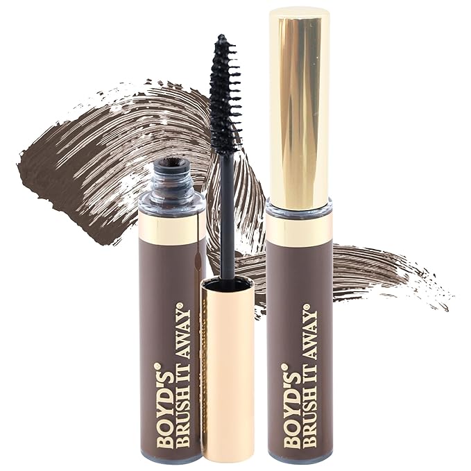 Boyd’s Brush It Away | Grey Hair Root Touch Up for Women & Men | Temporary Hair Color Mascara | Quick-Dry Water-Resistant Concealing Formula | Medium Brown, 2-Pack