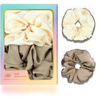 2Pcs Big Satin Scrunchies for Women, Softer Than Silk Scrunchies, Fashion No Crease Hair Ties for Thin Thick Hair,Soft Hair Bands No Damage for Girls, Ideal Gifts for Women (Set 7)