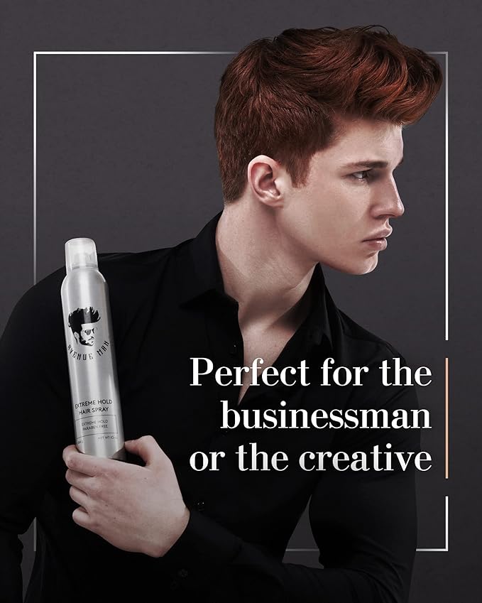Avenue Man Extreme Hold Hairspray, 9.0 oz - Paraben-Free Hair Spray for Men with Natural Extracts - Hair Products For Men - Extra Firm Hold Hair Spray, Made in Portugal