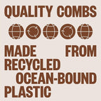 WAVEY Quality Hair Comb for Men and Women, Recycled Ocean Plastic, 7 Inches length perfect for home and travel, Wide and Fine Tooth for thick, thin, wavy, straight and curly hair styling - GREEN