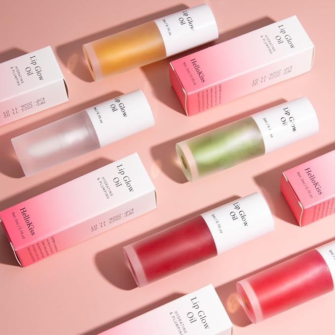 2 Pack Plumping Lip Oil,No-Sticky Lip (Plum+Raspberry)
