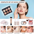 Makeup Set for Women Full Kit Includes, eyeshadow、 liquidfoundation,Loose powder,Eyebrow pencil,Lipstick Eye Pencil Makeup BrushesMakeup practice board 4-color lip gloss set