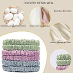Suncdelv Silk,100% Silk Scrunchies for Hair,22 Momme Hair Ties for Anti-Crease & Breakage,Natural Women Hair Accessories，Fashion Hairbands 6PCS(Light Green, Light Purple, Light Blue)