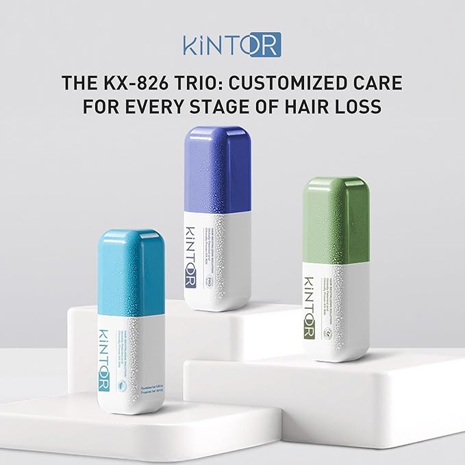 KINTOR 0.5% 0.9% KX-826 Hair Regrowth Spray,Reduce Fuller-looking Healthier Hair,Oil Control, Hair Care Products Group for Men&Women,3 Bottles, Basic,Plant-Based,Pro