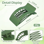 French Flat Hair Clips for Women 6pcs Hair Claw Clips for Thick or Thin Hair Matte Claw Clips for Girls Barrettes Non-Slip Strong Hold Hair Accessories for Women (Green)