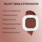 Erinde Dark Brown Single Eyeshadow Palette, Matte Shimmer Cream Eye Shadow for Women, Blendable Long-Lasting Waterproof Eye Makeup Palette, High Pigment Powder Sombra De Ojos, 07 Warm Mocha