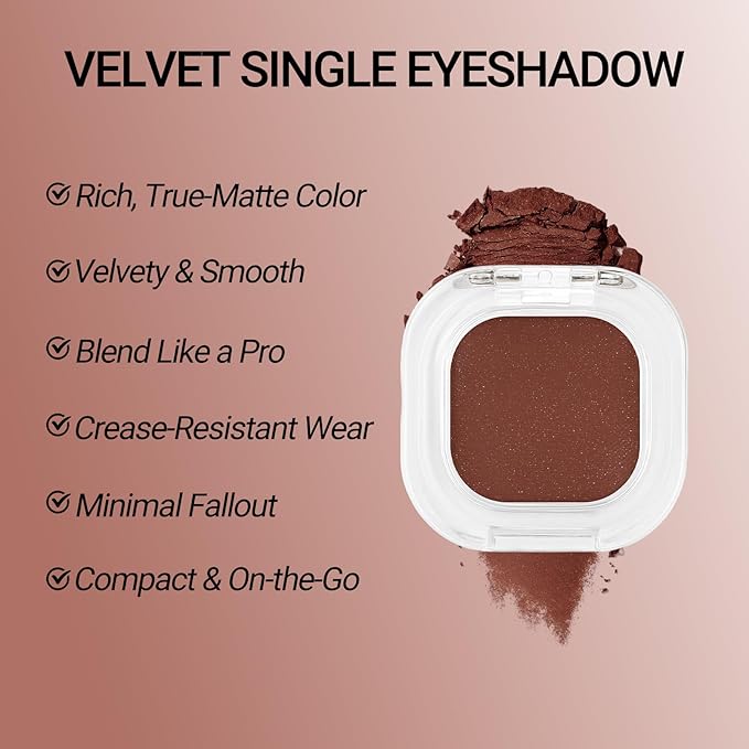 Erinde Dark Brown Single Eyeshadow Palette, Matte Shimmer Cream Eye Shadow for Women, Blendable Long-Lasting Waterproof Eye Makeup Palette, High Pigment Powder Sombra De Ojos, 07 Warm Mocha