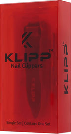 Nail Clippers for Men with Catcher - KLIPP Heavy Duty Razor-Sharp Self-Collecting Nail Cutter, Ergonomic Lever for Fingernails & Toenails, Ideal Gift for Men & Grooming Gifts Includes Ziplock Pouch
