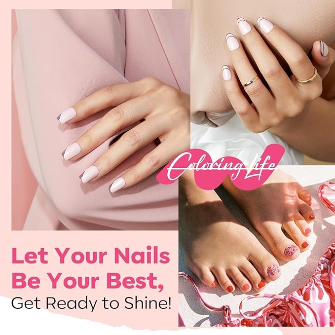 modelones Nail Polish Set 6 Colors Neutral Nude Pink Fall Winter Quick Dry Mini Finger Bulk Manicure Kit Diy Nail Art Home Salon Gifts For Women Girls