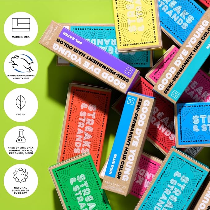 Good Dye Young Streaks and Strands Semi Permanent Hair Dye (Narwhal Teal) UV Protective Temporary Hair Color Lasts 15-24+ Washes–Conditioning Dark Teal–PPD free Dye- Cruelty-Free & Vegan Hair color