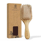 ORW OREN'S Bamboo Hair Brush for Hair Growth - Bamboo Bristle Detangler Paddle Brush, Scalp Stimulation – Natural, Sustainable Hair Care for Women, Men & Kids - Large