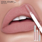 COOL STORY Matte Lip Stain Tint Highly Pigmented Color Long-Lasting Waterproof Nude Peach (01