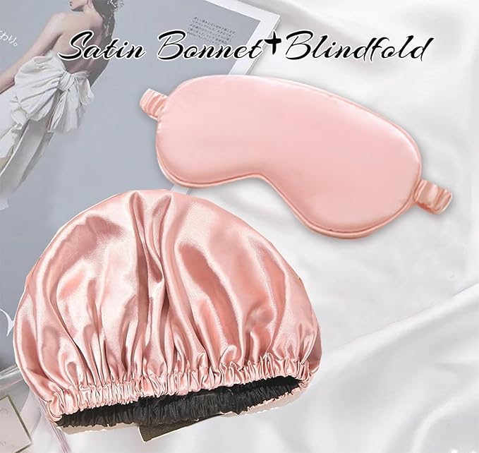 2Pcs Hair Bonnets For Sleeping Satin Bonnet Silk Bonnets For Women Silky Night Caps Womens Curly Hair Sleep Cap