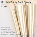 Natural Hair Makeup Brush Set Professional, Fox Hair Makeup Brushes Set with Case by Luxury ENZO KEN, Gold Cosmetic Brushes Makeup Set, Natural Makeup Brushes, Natural Bristle Makeup Brushes.(Cloud)