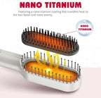 Hair Straightening Brush, Upgraded Negative Ionic Straightener Comb and Blow Dryer 2 in 1 for Women and Girl, 3 Optional Mode, Hot Air & Cold Air and Straighten & Curl Hair, Idea Gift