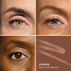 PRIME PROMETICS PrimeEyes Glide Eyeliner for Mature Women – Waterproof, Long-Stay and Mess-Proof – Gel Creme Texture, Discreet Sharpener and Effective Smudger (Copper Metallic)