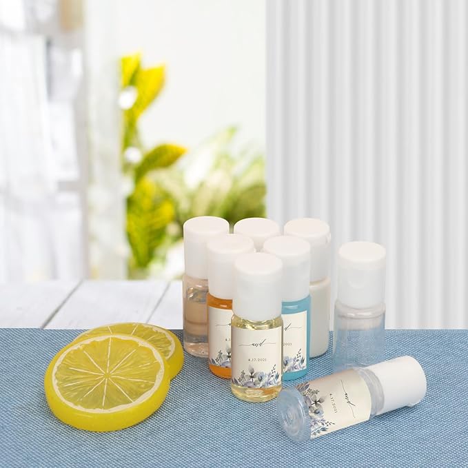 200 Pack 0.35 oz Plastic Bottles with Top Caps, Clear Empty 10 ml Flip Top Cosmetic Bottles for Lotion and Shampoo, Travel-Friendly, BPA-Free