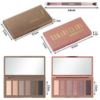 2PCS 6 Colors Mini Eyeshadow Palette Makeup with Brush Set Neutral Nude Eye Shadow Pink & Brown Matte Shimmer Make Up Pallet with Mirror Highly Pigmented Travel Size Gift Kit