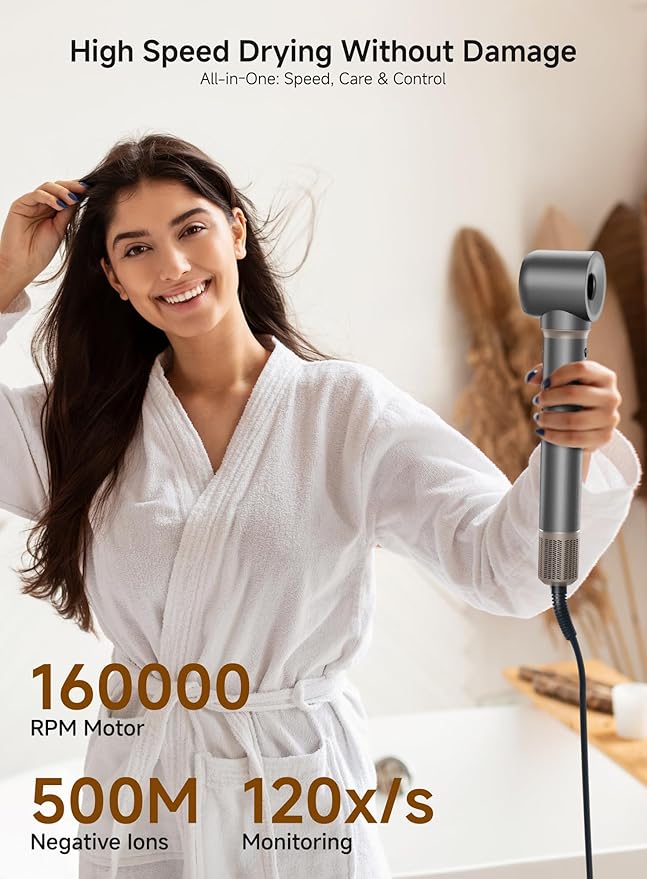 5-in-1 High Speed Hair Dryer Brush – Ionic Hot Air Brush Styler Set for Fast Drying, Straightening, Curling & Volumizing – Lightweight Travel Design Hair Styling Tool