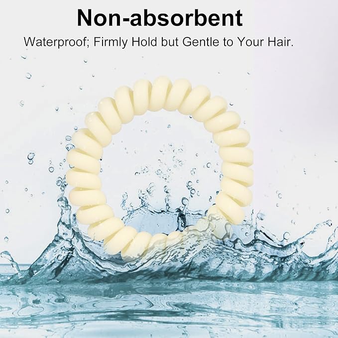 JessLab Spiral Hair Ties for Women, 10-Pack Traceless No-Damage Ponytail Holders, Coils Hair Bands for Girls, Assorted Colors