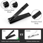 COSHAYSOO Christmas Stocking Stuffers Small Useful Funny Birthday Gifts for Husband Wife, 7 Pcs Travel Manicure Set with Black Case Nail Clipper Grooming Fingernail Care Kit I Love My Wife