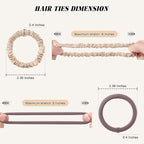 12Pcs Silk Scrunchies Hair Ties Set, No Damage Cotton Seamless Hair Bands for Women & Girls, 2.36 Inches Large Nylon Ponytail Holders