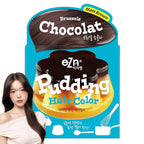 eZn Pudding Hair Dye, Ammonia-Free, Semi-Permanent DIY Korean Hair Dye Color with Keratin, Odorless Gentle for Sensitive Skin No Skin Irritation (Brussel Chocolat)