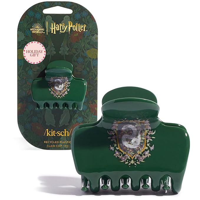 Harry Potter x Kitsch Big Hair Clip for Women - Strong Grip for Secure Updos | Stylish Jumbo Claw Clip | Durable Hair Accessories for Everyday Use | Ideal Harry Potter Gifts for Women – Slytherin, 1pc