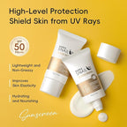 Face Sunscreen SPF 50 with Snail Mucin – Hydrating Daily Lightweight Body Sunscreen, Non-Greasy & Non-White Cast, Sensitive Skin-Friendly 50g