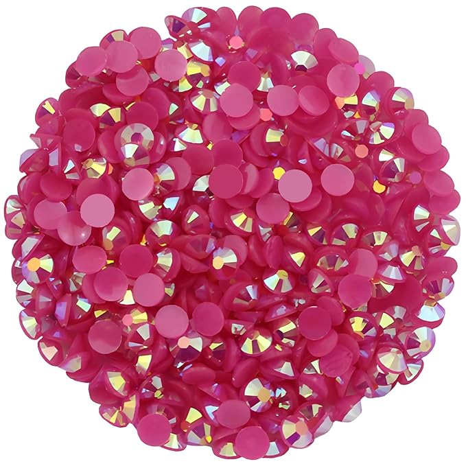 1440 Pcs SS20 5mm Flatback Rhinestones for Nails Art Crafts Glitter Round Shine Gems AB Crystals DIY Clothes Shoes （Dark RoseRed AB）