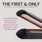 L'ANGE HAIR Le Duo Flex 360° Airflow Titanium Styler | Curling Iron with Adjustable Settings Creates Waves | Air Flow Styler Enhances Volume Locks | Dual Voltage Tool for All Hair Types (Black)
