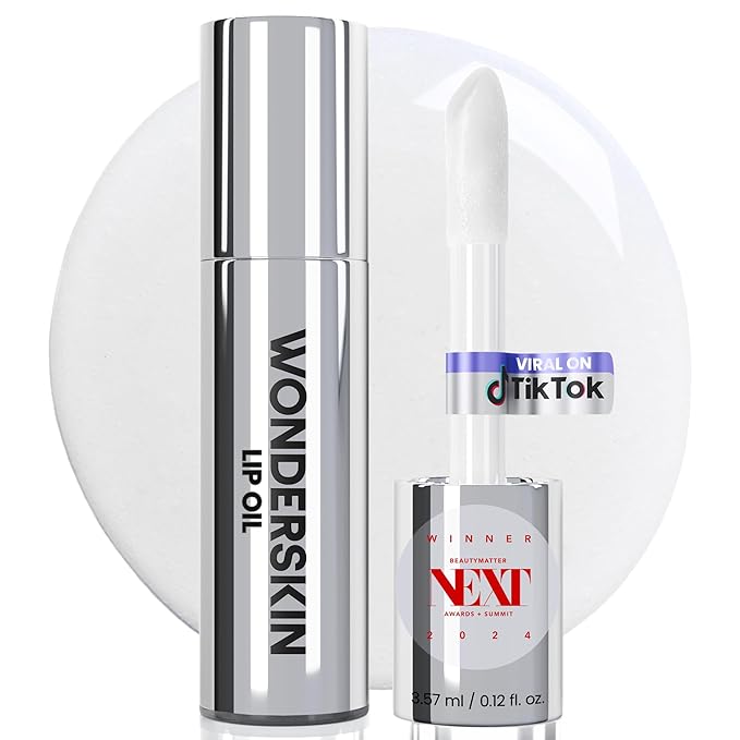 Wonderskin Lip Oil - Lip Rehab Serum Oil, Hydrating and Moisturizing Clear Serum for Dry Lips - Natural, Vegan and Non-sticky (Clear)