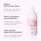 Korean Body Wash with Hyaluronic Acid & Aloe – Hydrating Moisturizing Cleanser for All Skin – Infused with Natural Extracts – Paraben & Silicone-Free – Baby Musk, 500ml / 16.9 fl oz
