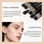 KISSIO Concealer Pencil,Under Eye Concealer,Cover Acne and Freckles,Brightener,Waterproof,Long-lasting,Cream,Makeup Pencil with Sharpener,02 NATURAL
