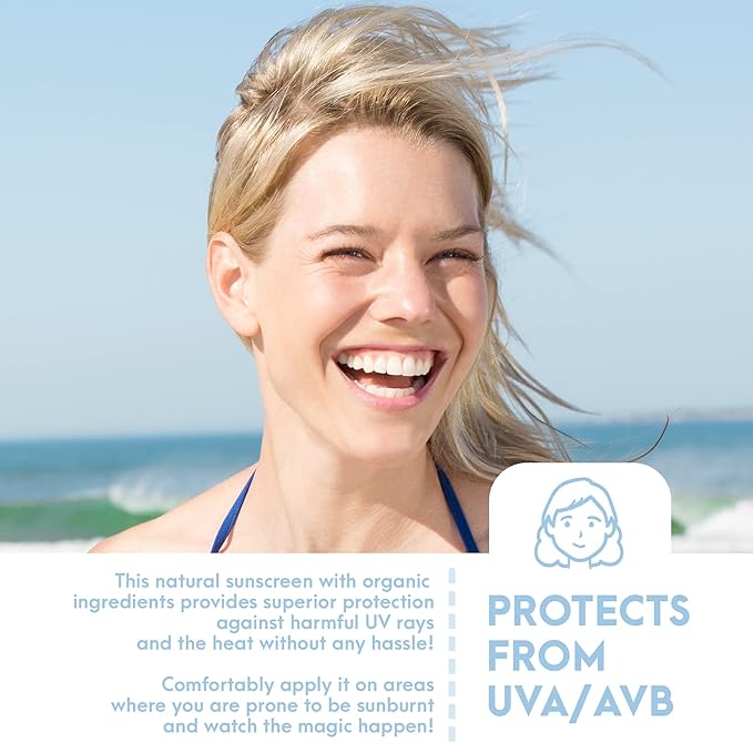 SPF15 Broad Spectrum Natural Sunscreen, Soothing & Hydrating Sunscreen Lotion, Plant-Based Sun Block, Water-Resistant Sun Screen Protector for Face and Body, 4oz - Natural Tone Organic Skincare