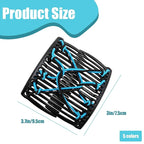 5 Pieces Magic Hair Comb Stretchy Double Comb Elastic Adjustable Hair Clips for Women Girls Vintage Hairstyle Multipurpose Hair Accessories (Black, Brown, Purple, Pink, Blue)