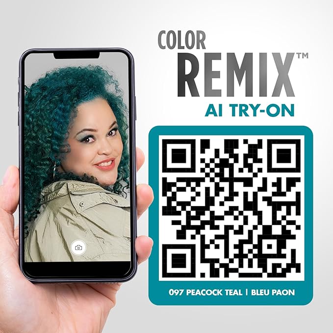 Got2b Color Remix, Customizable Semi-Permanent Hair Color, 097 Peacock Teal