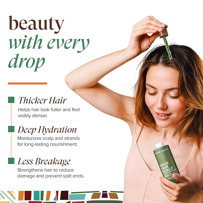 Kreyol Essence - Save Our Scalp Serum (S.O.S Serum) - Redensyl + Haitian Black Castor oil, Fuller Looking Hair, Cold Pressed Castor Oil, Natural Ingredients 1.7 oz